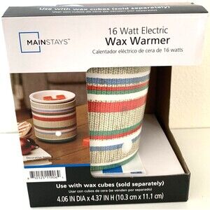 Mainstays Sweater Stripes Ceramic Fragrance Wax Melt Warmer 16 Watt Electric New